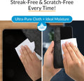 Icloth Large Screen Cleaning Wipes for Electronics, Lint-Free and Streak-Free, Fast-Drying, Removes Dust, Fingerprints, and Smudges (24 Wipes)