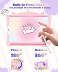 For Ipad Mini A17 Pro/6 Generation Case - 8.3 Inch Mini 7Th/6Th 2021 Gen Case with Pen Holder Cute Cartoon Unicorn Silicone Tablet Cover with