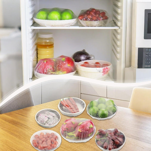 Fresh Keeping Bags 200Pcs with Elastic Disposable Shrinkable Food Storage Covers for Kitchen Bowl/Plates