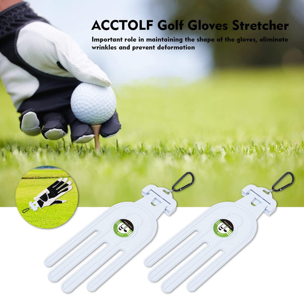 Golf Glove Holder Stretcher, 2PCS Durable Glove Support Frame Dryer Shaper Tool Accessories for Sports Gloves Maintenance, White, One Size