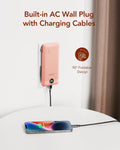 VEGER Portable Charger for Iphone Built in Cables and Wall Plug, 10000Mah Slim Fast Charging USB C Power Bank, Travel Essential Battery Pack