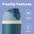 Owala Freesip Insulated Stainless Steel Water Bottle with Straw for Sports, Travel, and School Bpa-Free Sports Water Bottle, 24 Oz, Denim