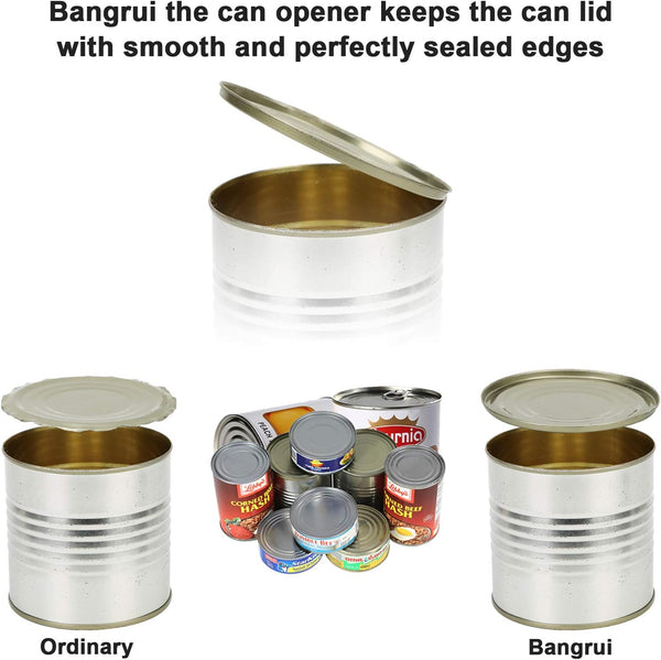 Home Kitchen Restaurant Safety Bottle Jar Wine Manual Can Opener&Bangrui Professional 4-in-1 Can Opener keeps smooth edges. With a corkscrew