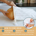 Nectar & Nest Reusable Bread Bags for Homemade Bread (2 Pack) - XL Cotton Beeswax Bags, Sourdough Bag, Beeswax Bag, Sourdough Storage