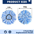 Mop Head Replacement, 3 Pack Spin Mop Refill Replace Head Compatible Rinseclean 2-Tank System, Microfiber Machine Washable