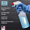 Pinnacle Mercantile Plastic Spray Bottles USA Made 4 Pack 16 Oz Heavy Duty No Leak Empty Refillable Spray Bottle Mist Stream for Cleaning