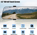Mirror Dash Cam for Cars,4.5" Rear View Mirror 1080P Front and Rear View Dual Cameras,Super Night Vision,Parking Assistance,G-Sensor,24H Parking