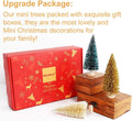 Aerwo 24Pcs Mini Christmas Trees Bottle Brush Trees with Wood Base, Christmas Village Trees for Tabletop Christmas Decor Holiday Winter Decorations