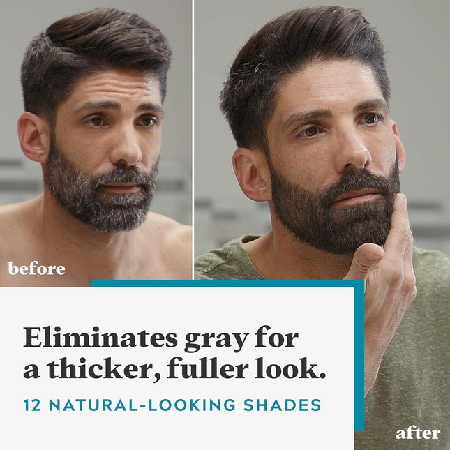 Just for Men Mustache & Beard, Beard Dye for Men with Brush Included, with Keratin Biotin Aloe and Coconut Oil for Healt