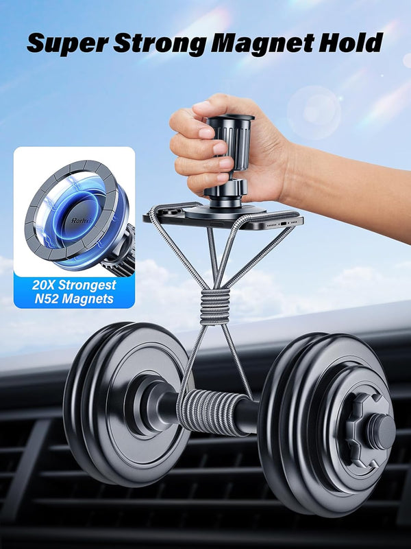 [Military-Grade] Magnetic Phone Holder for Car [Upgraded Strongest Magnet Power] Car Magnet Phone Mount, Air Vent Hands-Free Mag-Safe Cell Phone