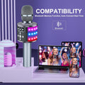 BONAOK Karaoke Microphone for Kids & Adults - Bluetooth Microphones Singing Mic with Disco Lights, Echo Effect, Built-In Speaker Portable Karaoke