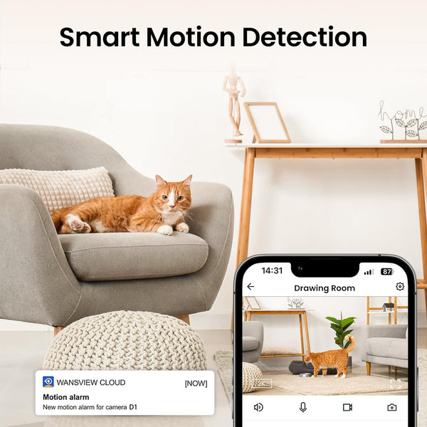 Security Camera Indoor-2K 360Â° Wifi Cameras for Home Securityï¼Pet/Dog/Baby Camera with Phone App, 2-Way Audio, Night Vision, 24/7 SD Card Storage,