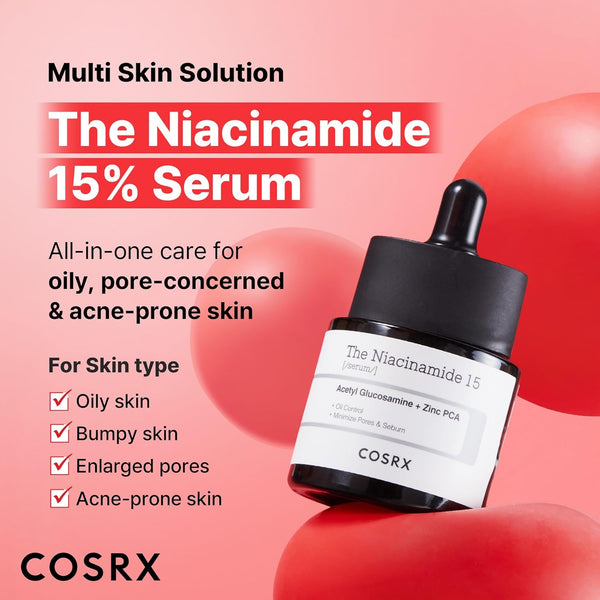 COSRX 15% Niacinamide Face Serum, 0.67 Fl Oz, Pore Minimizer Serum for Face, Even Skin Tone, Korean Skin Care