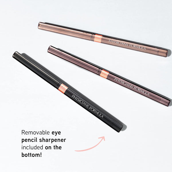 Physicians Formula Shimmer Eyeliner Pencil Set of 3, Black, Dark Brown, Brown, Custom Eye Enhancing Eyeliner Trio, Dermatologist Approved