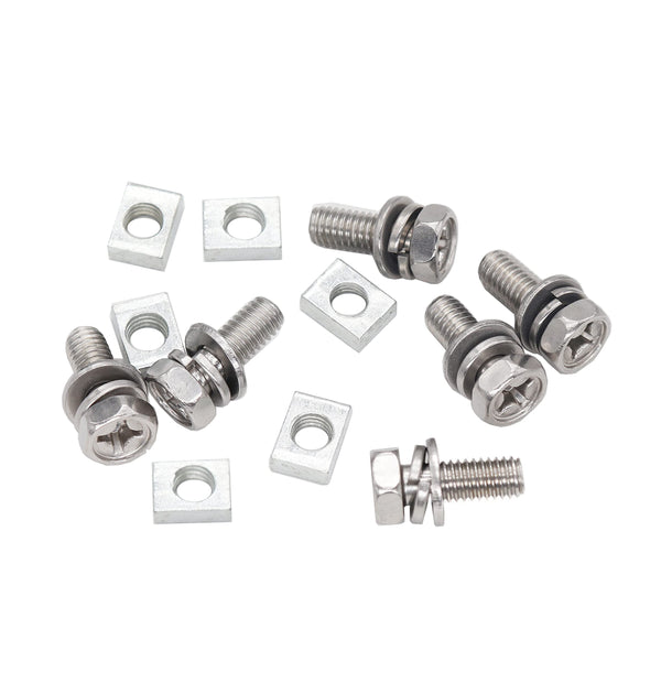 Binifimux 6-Pack Motorcycle Battery Terminal M6 X16Mm Bolt Square Nut Kit, Stainless Steel 304, ATV Battery Terminal Bolts, Boat, E-Bike, Electric