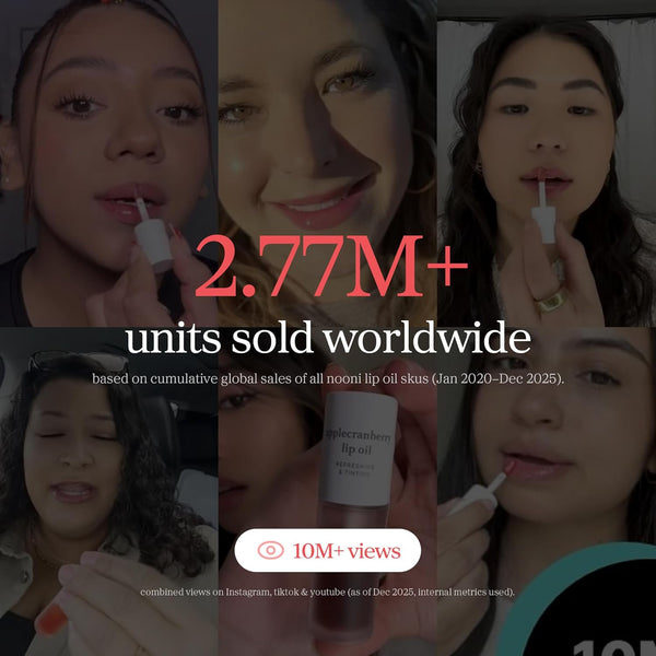 NOONI Korean Vegan Appleseed Lip Oil - Appleberry | Long-Lasting, Moisturizing, Plumping, Revitalizing for Dry Lips, Waterproof, No Peel Off,