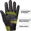 ILM Goatskin Leather Motorcycle Motorbike Powersports Racing Gloves Touchscreen for Men and Women Model DN01(XL, Black Perforated)