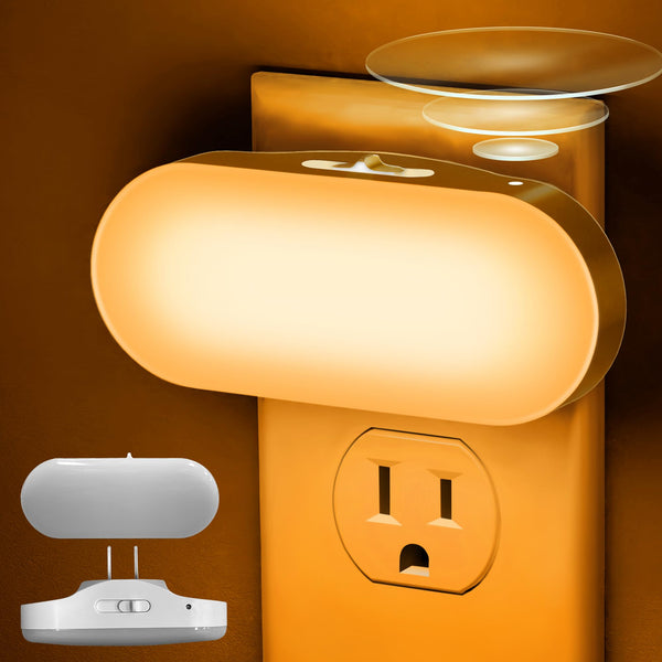 Doresshop Amber Night Light, Auto On/Off, 0-100 LM Adjustable Brightness, Dimmable Plug into Wall Light Sensor Night Light for Kids Room, Bedroom,