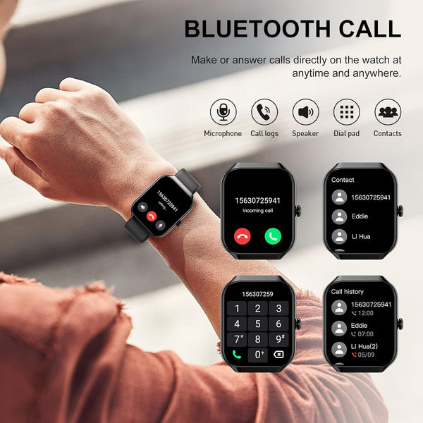 Smart Watch for Men Women, 1.96"HD Smartwatch (Answer/Make Call) with Heart Rate/Sleep Monitor/Spo2/Pedometer, 2025 New Fitness Watch 113+ Sport