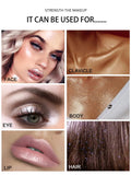 Glitter Powder Highlighter Makeup, Body Brightens the Natural Three-Dimensional Face Blusher Patting Powder Highlighter. (01# White Moonbeam)