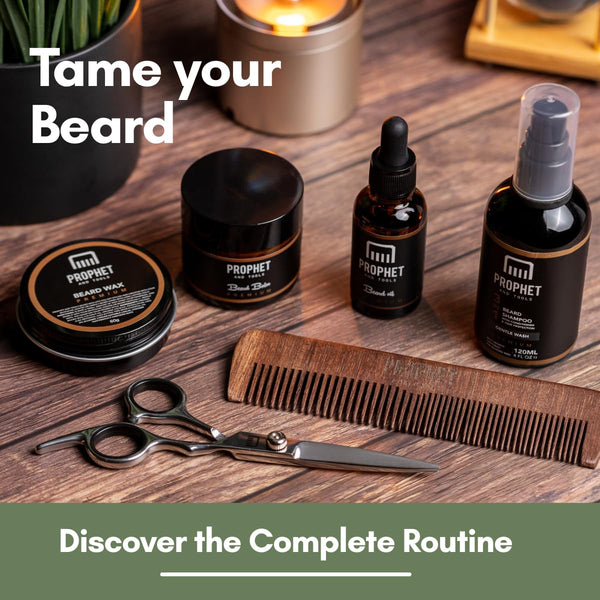 Premium Unscented Beard Oil & Comb Set - Thickens and Softens Beard, Relieves Itch & Dry Skin, 100% Natural, Fast-Absorbing Formula - Perfect for