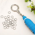 30Pcs Split Rings, 8Mm Stainless Steel Small Key Chain Mini Keychain Rings Split Open Jump Rings for Jewelry Making Metal Keyring Connectors Key