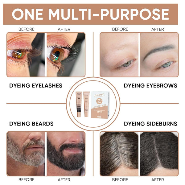 Lash Color Kit Instant Black Eyelash Color 8ml Easy to Use with Natural Results for Beginner Salon Beauty A-without eye patch