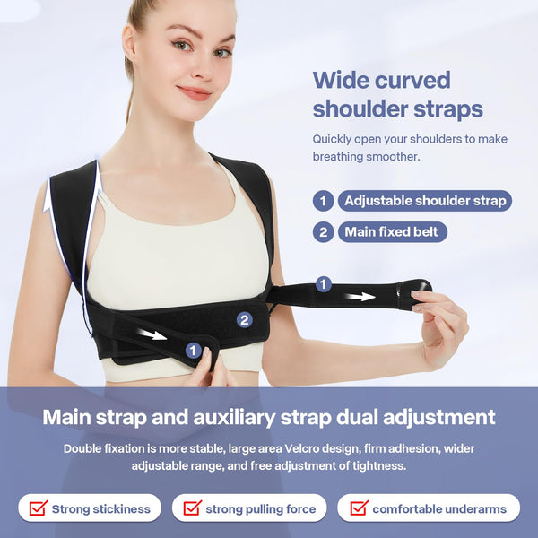 Back Brace Posture Corrector for Women and Men,Adjustable Shoulder Posture Brace,Upper Lower Pain Relief - Scoliosis,Hunchback,Hump,Spine