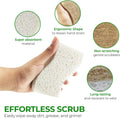 Natural Kitchen Sponges Pack of 6 - Cellulose and Coconut Husk Dishwashing Sponges - Odor Free Non Scratch Walnut Scrubber Sponges - Eco Friendly