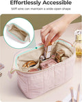 BAGSMART Makeup Bag Travel Toiletry Bag, Puffy Padded Make up Bags for Women Makeup Organizer Case, Wide-Open Pouch Purse Travel Essentials
