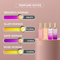 Bellavita Luxury Perfumes for Women Set (4X20Ml) | Woman Perfume with DATE, SENORITA, GLAM & ROSE | Vanilla Perfume with Floral Sweet & Musk |