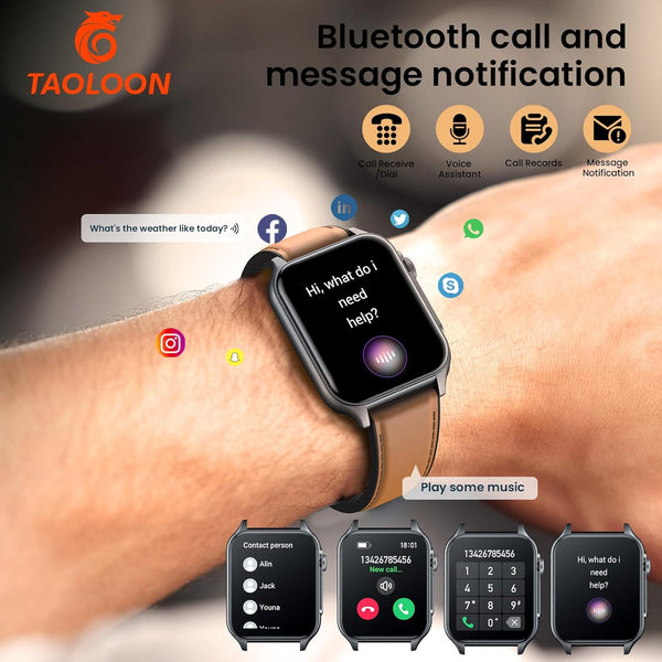 Smart Watch for Men Fitness Tracker: 1.96" Military Smartwatches with Bluetooth Call Three Lights Flashlight Watch Compatible Android Ios Phone