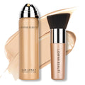 Airbrush Foundation Spray, Silky Mist Spray Makeup Kit with Brush, Full Coverage Foundation for Smooth Radiant Finish, Formula Breathable