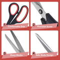 Lichamp 8.5â Scissors, 12-Pack Multipurpose Sharp Scissor, Comfort Grip Handles Household for Office, School, Home and Arts