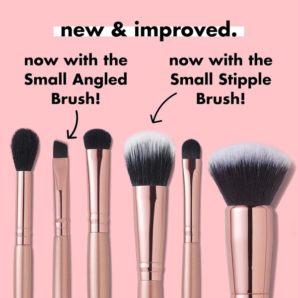 E.L.F. Flawless Face Kit, 6-Piece Brush Collection, Brushes for Face, Eyes & Brows, Vegan & Cruelty-Free