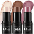 FOCALLURE 3 Pcs Cream Contour Sticks,Shades with Highlighter & Bronzer & Blush,Non-greasy Long-wear Face Contouring Pen,Easy to Sculpt the Face