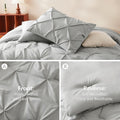 Cozylux King Size Comforter Set Light Grey, 7 Pieces Pintuck Bed in a Bag Gray Comforter King Size, Pinch Pleat Bedding Set with All Season