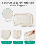 BAGSMART Electronics Organizer Travel Case, Cord Organizer for Women, Travel Cable Bag (Beige) A-Double Layer Beige