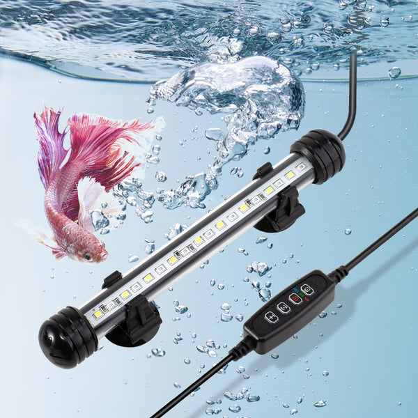 4W 7.5Inch Submersible Aquarium Light Underwater Fish Tank Light LED Aquarium Light Bar with Timer Auto On/Off and Dimmer Adjustable Brightness, 1