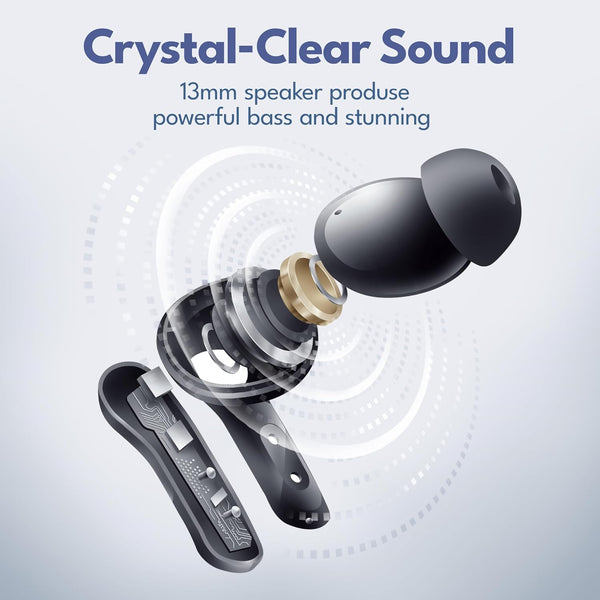 True Wireless Earbuds with Charging Case - Designed and Engineered in the USA - Ipx4 Water Resistant Bluetooth Earbuds Compatible with Apple and