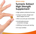 Turmeric Tablets with Black Pepper & Ginger - Curcumin - 180 Turmeric and Black Pepper Tablets (3 Month) High Strength Active Turmeric Supplements
