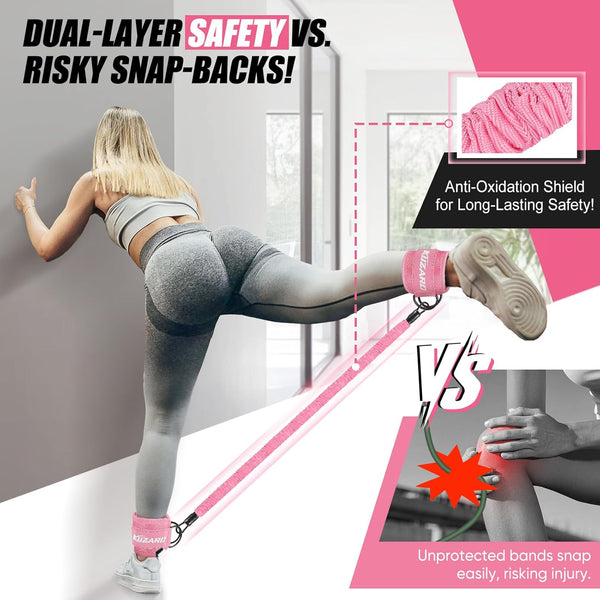 Ankle Resistance Bands with Cuffs for Working Out, Resistance Bands for Women, Exercise Bands for Leg and Glute, Booty Workout Equipment for