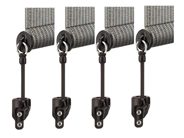 Sun Shade Parts Bungee Kit and End Cap,Weather Resistance,For Coolaroo Exterior Roller Shade,Outdoor Blinds,Roller Shades (Bungee Kit-2 Sets, Brown)