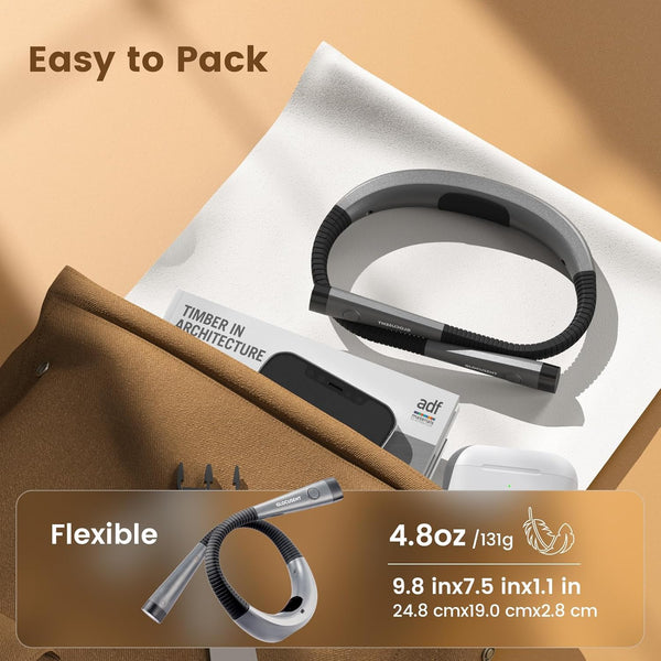 Glocusent Book Light, 3-Color & 6-Brightness Reading Light, Bendable Neck Light, 80-Hr Lasting Rechargeable Lamp, Perfect Book Light for Reading