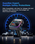 Nulaxy 54W Bluetooth 5.3 Car Adapter with 4 Charging Ports [PD 36W & QC3.0 18W], Wireless Radio FM Transmitter with Deep Bass Player & 5 Colors