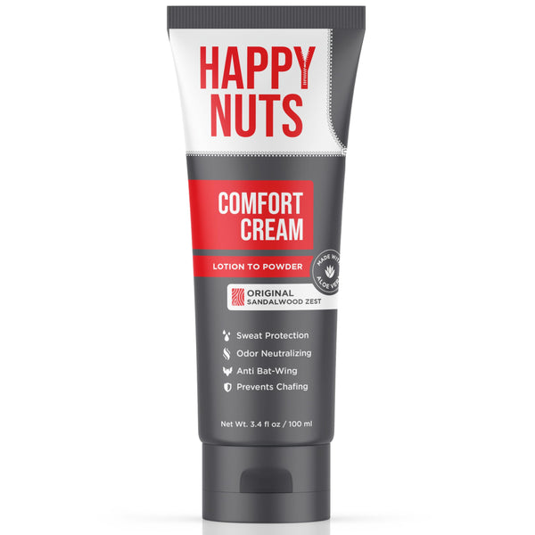 HAPPY NUTS Comfort Cream Deodorant for Men: Anti-Chafing Sweat Defense, Odor Control, Aluminum-Free Mens Deodorant & Hygiene Products for Men'S