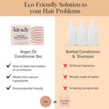 Kitsch Argan Oil Conditioner Bar - Repairing Solid Hair Conditioner for Women and Men - Moisturizing Hair Care for Dry, Damaged Hair - Vegan, All