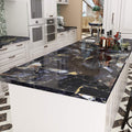 Livelynine Blue Gem Marble Contact Paper Self Adhesive Wallpaper Peel and Stick Countertops for Kitchen Cabinet Table Desk Bathroom Counter Top