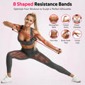 RENRANRING Figure 8 Fitness Resistance Bands with Handles - Exercise Tube Band Set of 3 for Arm and Shoulder Stretch, Rope 8 Word Elastic for