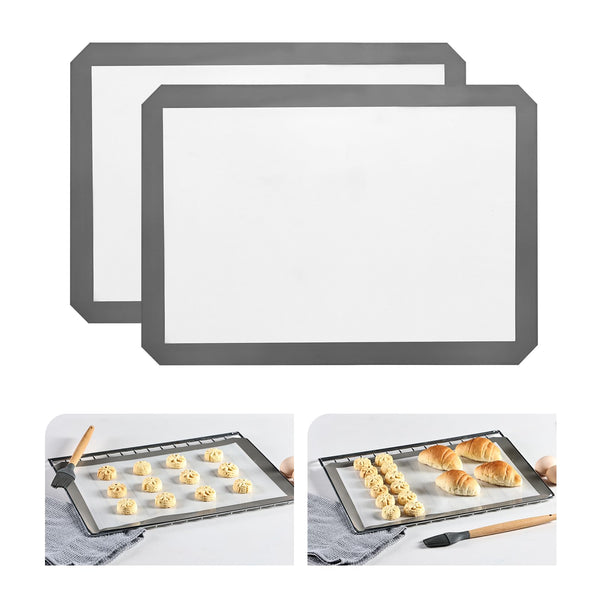 Kitchenraku Silicone Baking Mat, 16.5"X11.6" Non Stick Reusable Silicone Cooking Mat, BPA Free Baking Sheet for Cookies, Macarons Bread & Pastry,